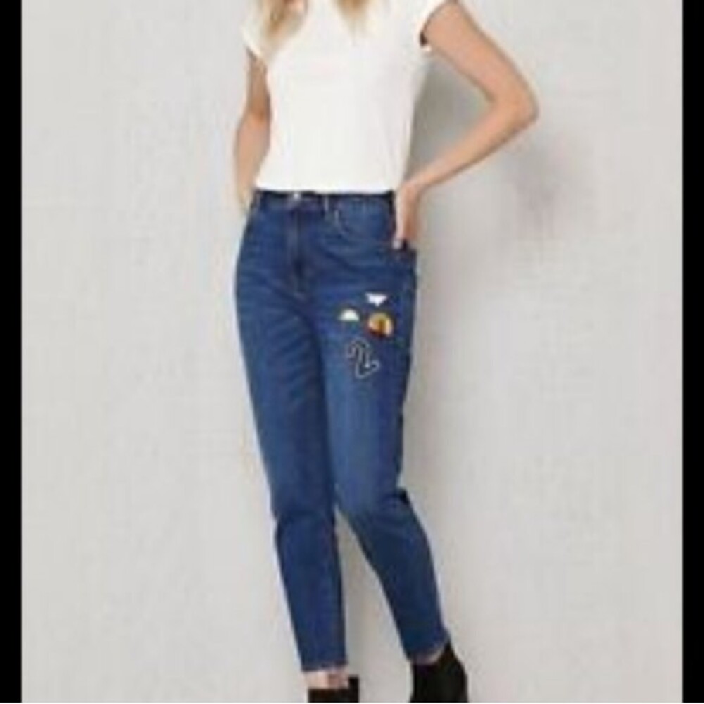 Pacsun Retro lightning high rise mom blue jeans
